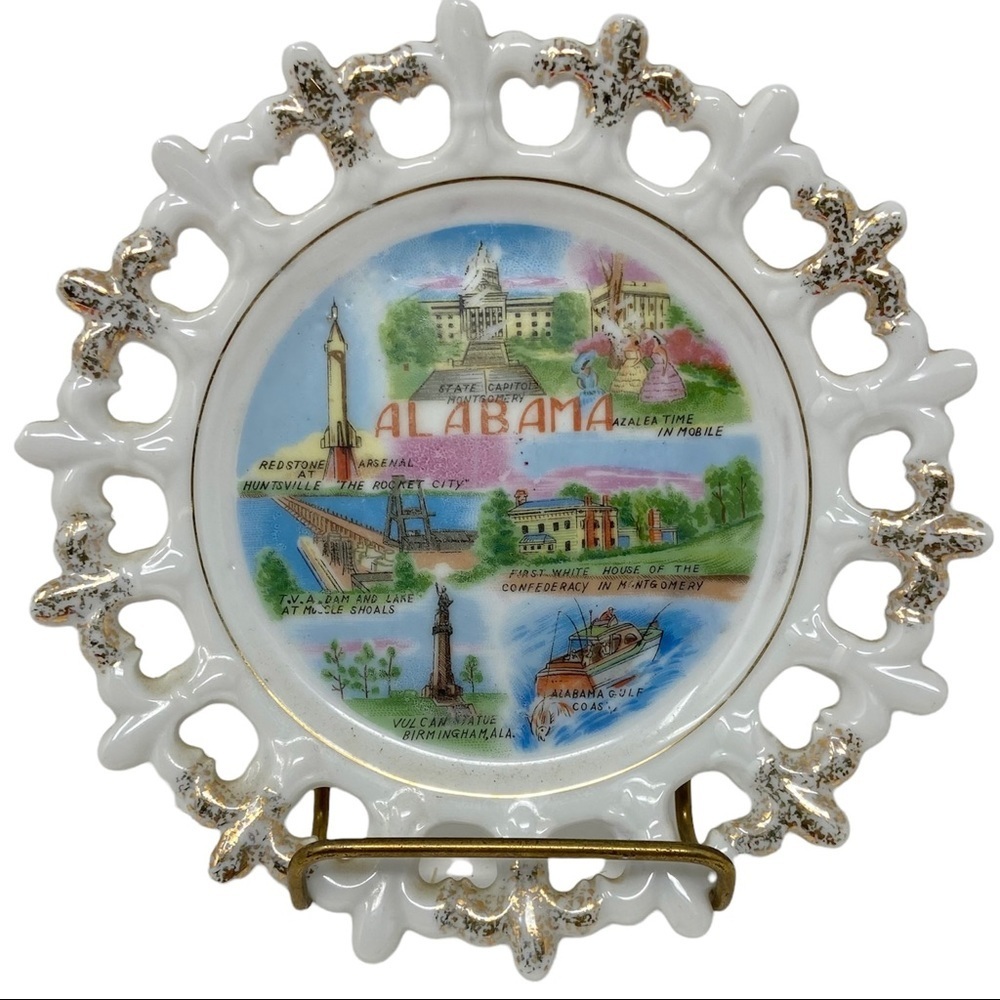 Vintage Souvenir Plate Alabama 6”